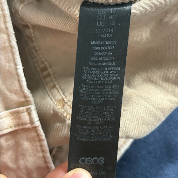 Asos Design Straight Denim Jeans Women's Beige High Rise Medium Wash size 8 - Picture 12 of 15